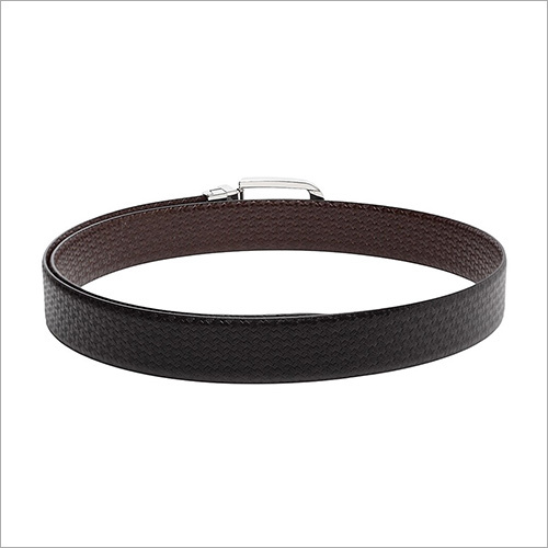 Men Black And Brown Slim Fit Textured Leather Reversible Belt