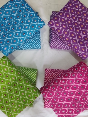 Printed Modern Cotton Dress Material - 44 Inch Width, 97cm Length, Multiple Colors with Sanganer Prints | Soft, Durable, Washable Fabric