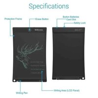 Portronics Ruffpad 10 Plus Re-Writeable LCD Writing Pad with Content Safety Button (Black)