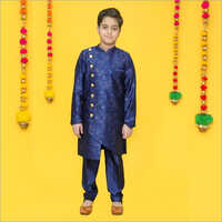 Boys Peacock Blue Ajkan Set