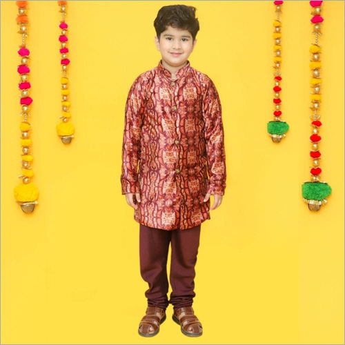 Boys Velvet Sherwani With Silk Churidar Age Group: 1-12 Years