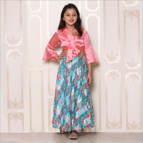 Girls Satin Skirt Top Age Group: 1-12 Years