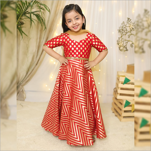 Girls Silk Red Anarkali Set at Best Price in Gurugram | Naira Fashion (Folk Culture) Girls Silk Red Anarkali Set at Best Price in Gurugram | Naira Fashion (Folk Culture)