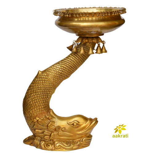 Handmade Brass Fish Stand By Aakrati