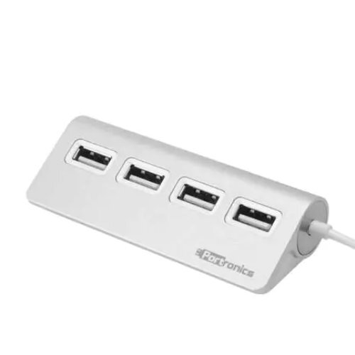 Portronics POR-717 M Port 24 USB Hub with 4 USB Ports Silver