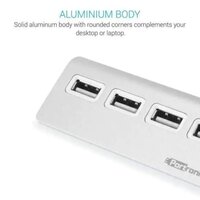 Portronics POR-717 M Port 24 USB Hub with 4 USB Ports Silver