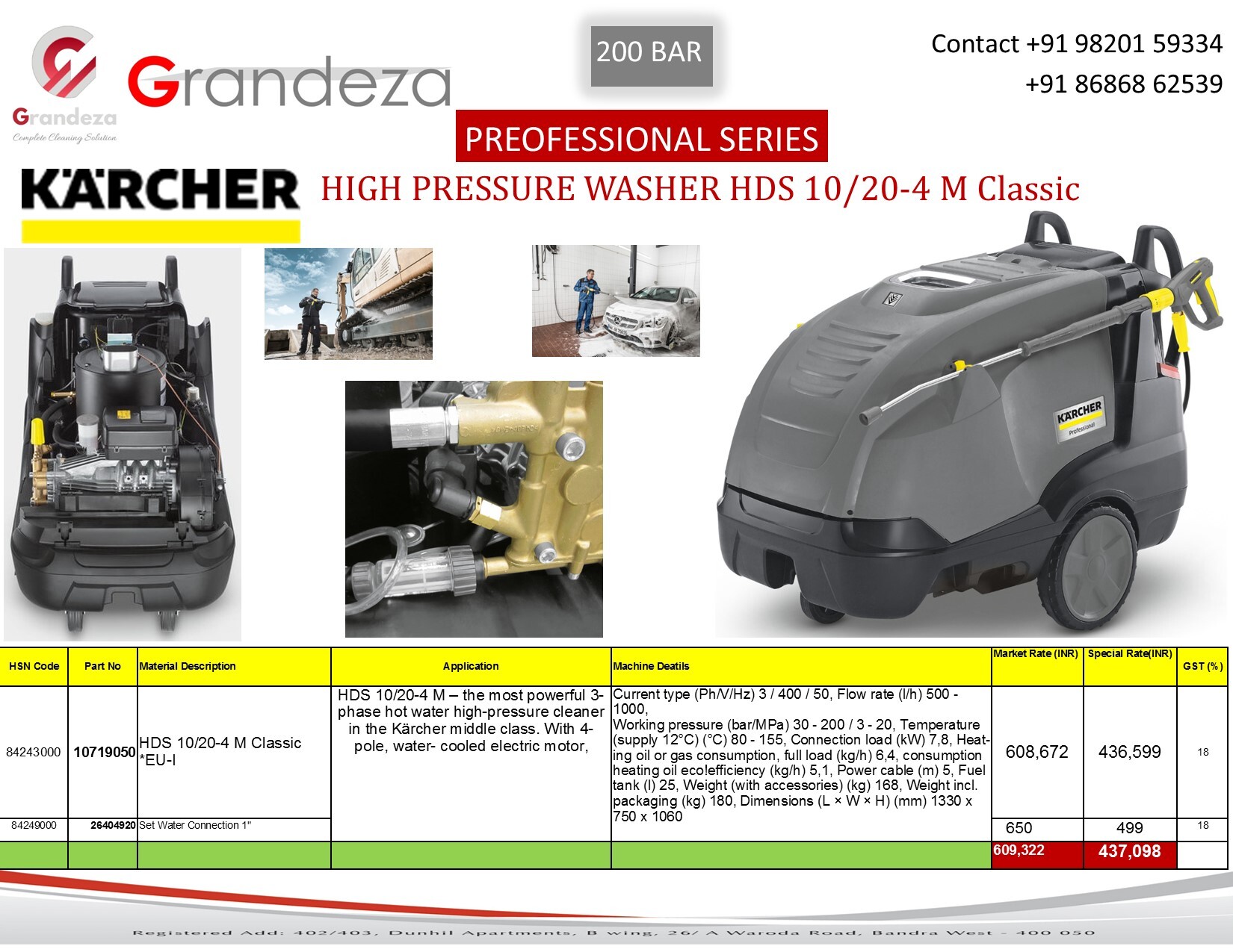 KARCHER HDS 10/20-4 M Classic Hot Water High Pressure Cleaner