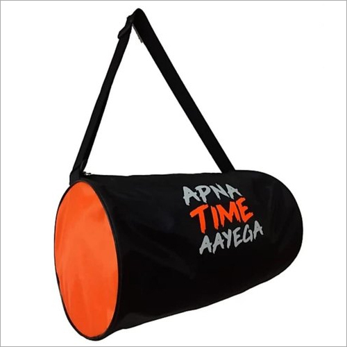 Printed Gym Bag - Leather, One Zip, One Pocket, Black and Red | Customized Size, Shock Resistant, Ideal for Gym and Fitness Centers
