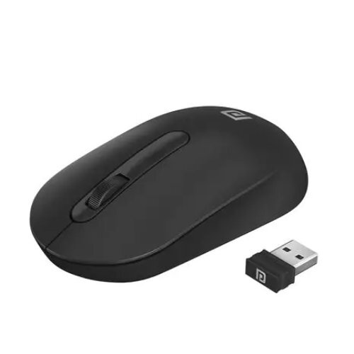 Laptop Portronics Toad 13 2.4 Ghz Wireless Optical Mouse With Usb Nano Receiver 1200 Dpi Resolution Optical Sensor   Black