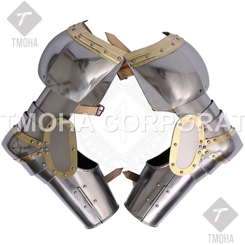 Medieval Arm Guard Arm Set Fully Wearable Costumes Vambrace with pauldrons Churburg MA0008