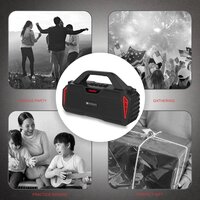 Portronics Chime 20W TWS Wireless Bluetooth Speaker with Wired Karaoke Mic. with Inbuit FM USB Aux-in Micro SD Upto 8 hr Playback TIme