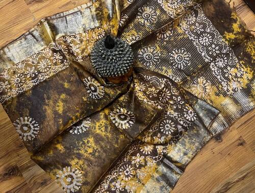 pure linen silk handloom wearing