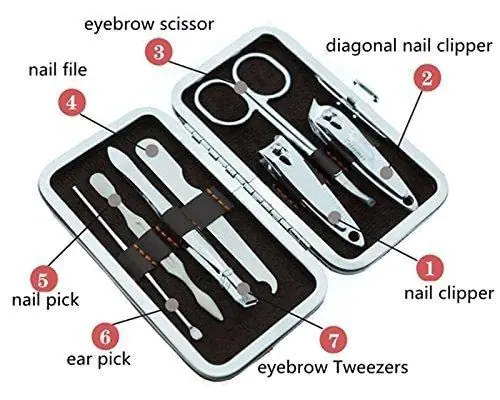 Dabster Grooming Kit 7 in 1 Professional Manicure Pedicure Set Nail Clipper Set Manicure and Pedicure Kit for Women