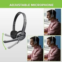 UltraProlink UM1045A iChat Multimedia PC Laptop Headphone with in Line Control with Volume Audio Compatible with Smartphones Tablets and PC Laptop Free 3.5mm convertor Plug