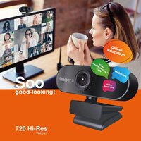 FINGERS 720 Hi-Res Webcam with Built-in Premium USB Mic and Advanced 720p Lens for Desktop PCs and Laptops
