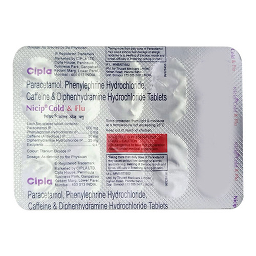 Nimesulide Paracetamol Caffeine Cetrizine Hydrochloride Phenyephrine Hydrochloride Tablets