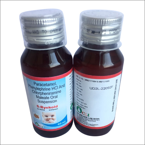 60ml Paracetamol Phenylephrine HCL And Chlorpheniramine Maleate Oral Suspension