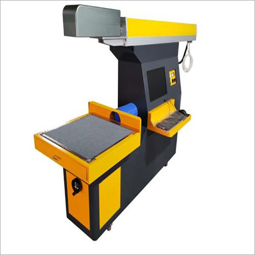 Yellow Galvo Laser Machine For Shoe Leather Engraving Cutting