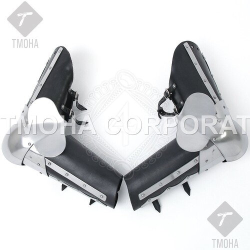 Medieval Arm Guard Arm Set Fully Wearable Costumes Leather and steel rerebraces couters and vambraces MA0015