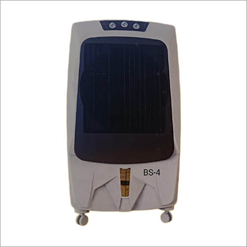 BS-4 Air Cooler - Plastic Body, Floor Standing Design | Manual Cleaning Method, Elegant White-Blue Color, 220V Power Supply for Home and Office