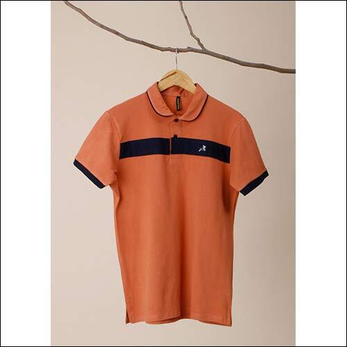 Orange Kleemo Office Wear Polo T-Shirt