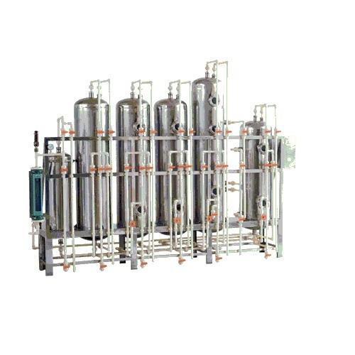 Deionizer Plant - Compact Design with Cation and Anion Exchange Resins, Integrated Conductivity Meter for Purity Monitoring