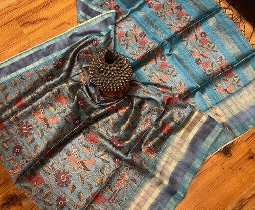 kanchi linen silk soft silk saree