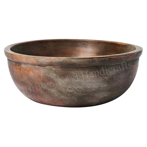Walnut Stained Mango Wood Serving Bowl