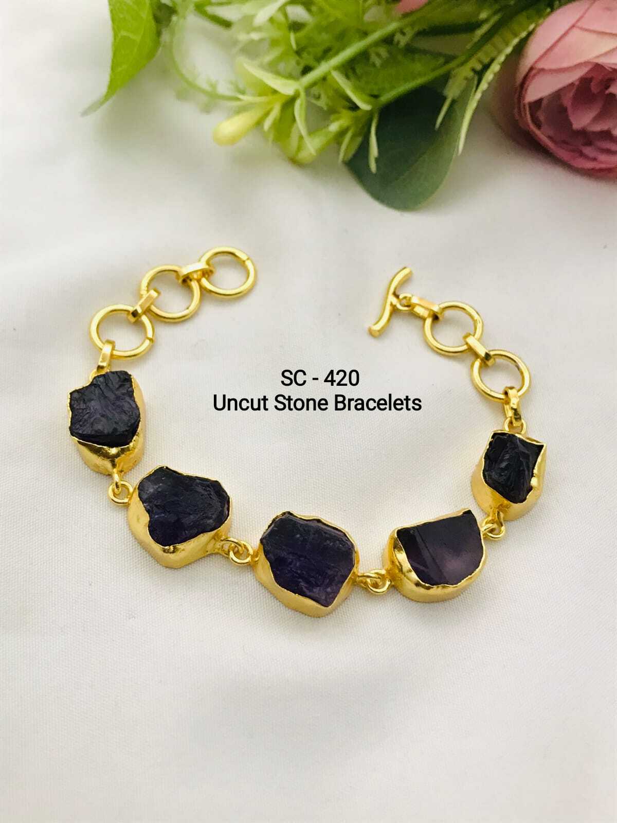 Natural Uncut Stone Bracelet
