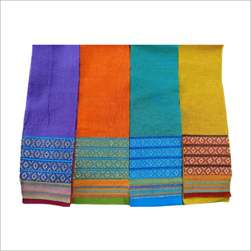 Cotton Mangalgiri Zari Border Suit Fabric