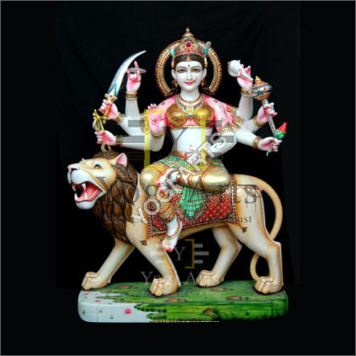 Colored Marble Durga Mata Statue
