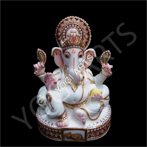 White Marble Ganpati Ji Statue