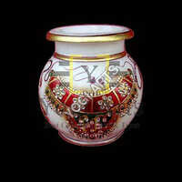 Marble Handicrafts Pot - Color: Multicolor