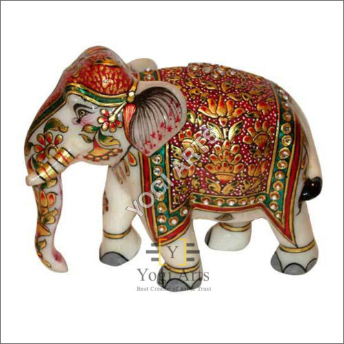 Colored Marble Handicrafts Elephant Statue