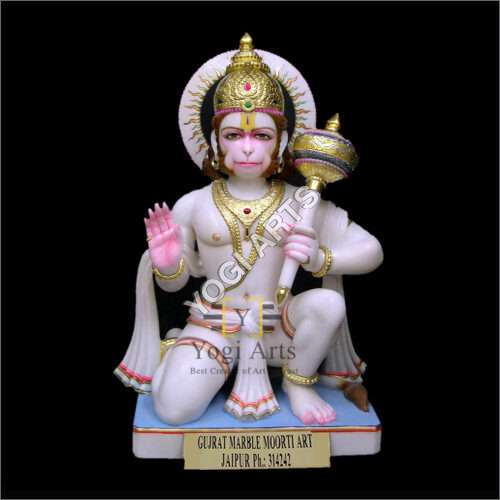 Colored Marble Hanuman Ji Statue