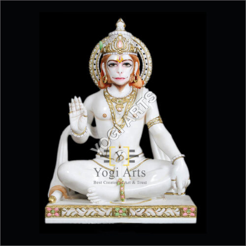 White Marble Shree Hanuman Ji Statue