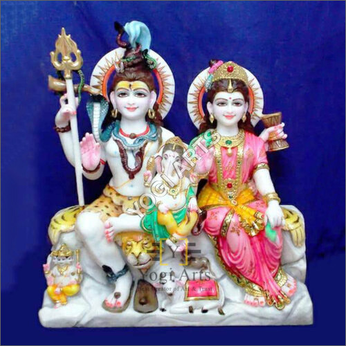 Marble Shiv Parvati God Statue