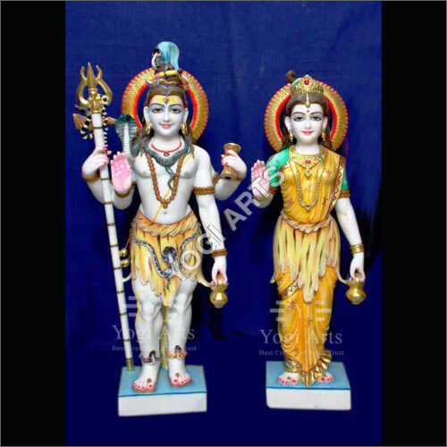 Polishing Designer Marble Shiv Parvati Statue