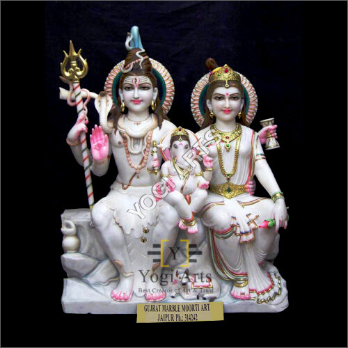 White Marble Shiv Parvati Statue