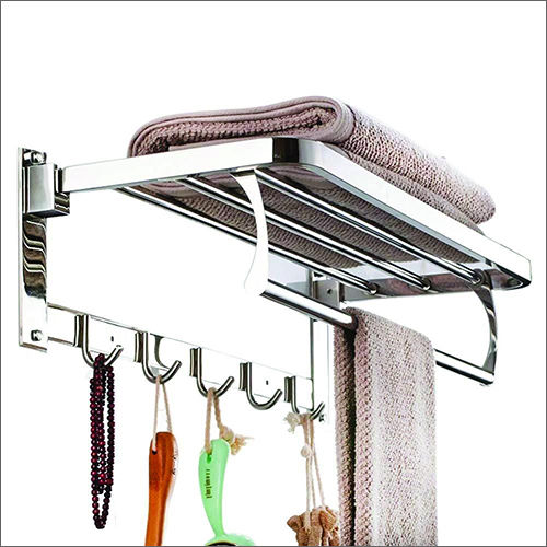 18 Inch Stainless Steel Folding Towel Rack Cum Towel Bar