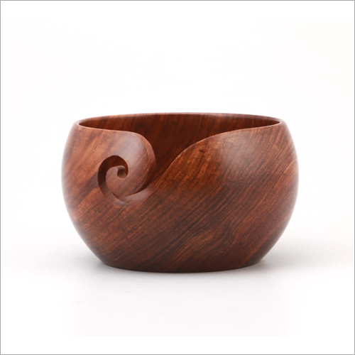 Polished Wooden Yarn Bowl