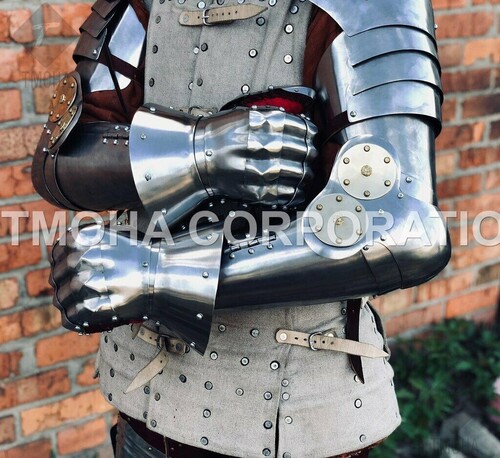Medieval Arm Guard Arm Set Fully Wearable Costumes 15 Century Warrior Arm Guard MA0043