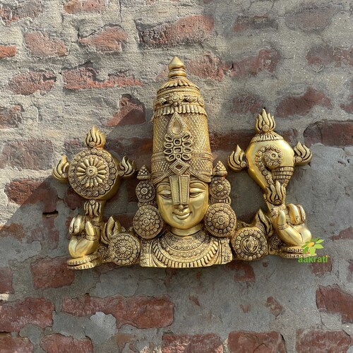 Tirupathi Balaji Venkateshwara statue wall Hanging table top Decor  Shank Chakra balaji Face tilak balaji