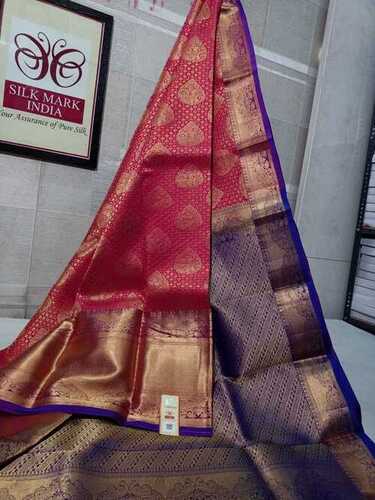 pure kanchipuram soft silk bridal wear saree