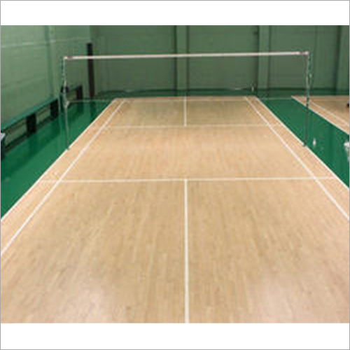 Brown Wooden Badminton Court Flooring