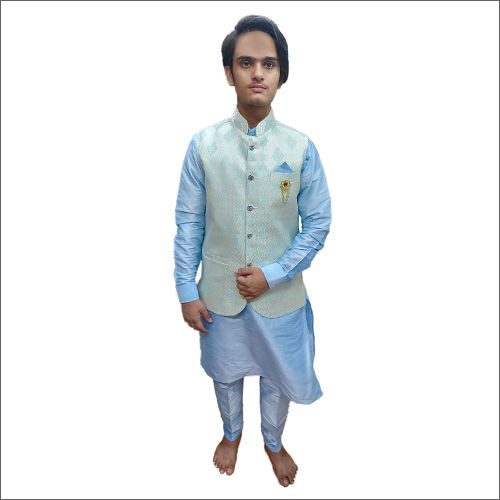 Mens Sky Blue Kurta Pajama