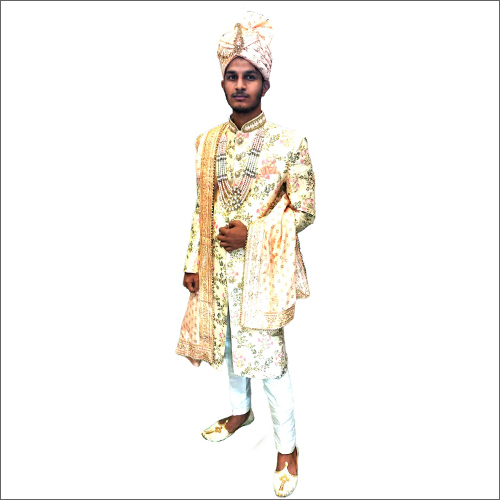 Mens Wedding Printed Sherwani