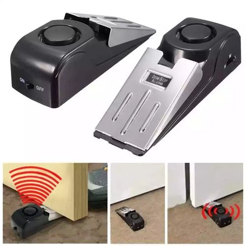 Home Security Door Stop Alarm Door Block Vibration Alarm Portable Door Alarm Stopper For Traveling Security