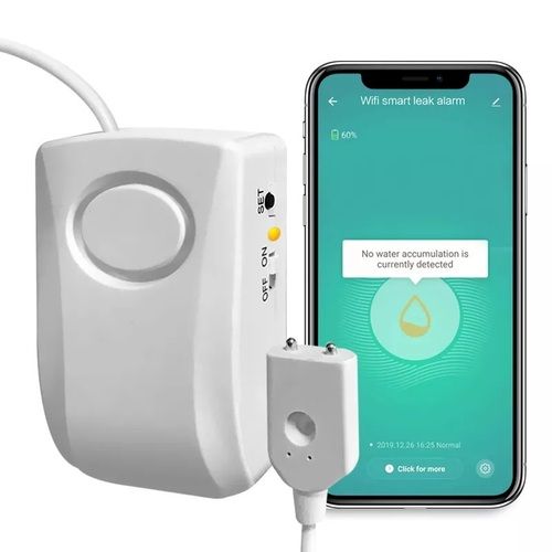  वाईफाई वॉटर लीक अलार्म डिटेक्टर रेड एलईडी और बजर साउडिंग एप्लीकेशन: इंडोर हाउस लीकसेंस
