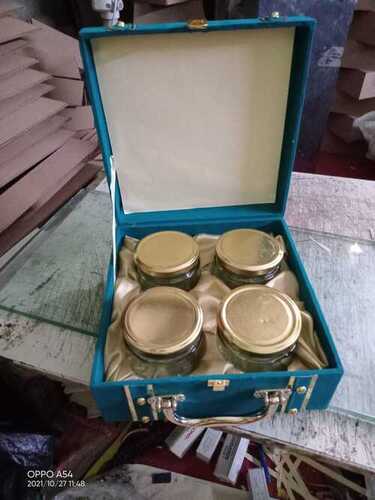 Royal Blue 4 Jars MDF Box